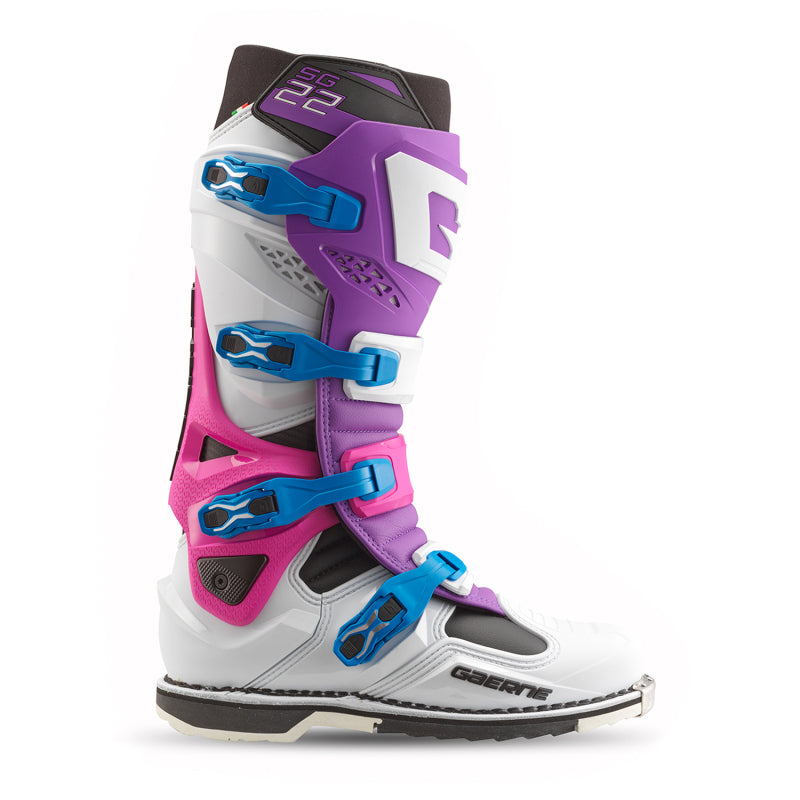 Gaerne SG22 Limited Edition PowerSports Boot - Size 12 Purple, White & Rhodamine