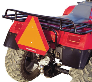 Hardline ATV UTV Safety Emblem with Bracket – 14 Inch Reflective Federal-Compliant Slow Moving Vehicle Sign