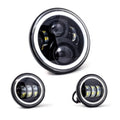 Letric Lighting 7-inch Full-Halo Black LED Headlight with Passing Lamps – Powersports Upgrade
