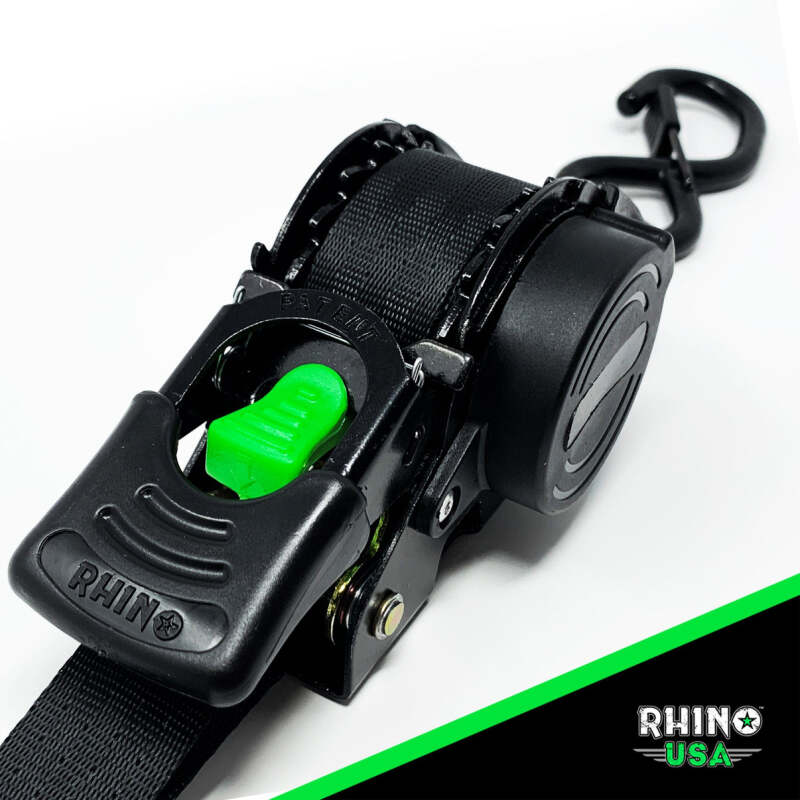 Rhino USA Retractable Ratchet Straps (4 Pack, 1 Inch x 10 Feet) - Blue