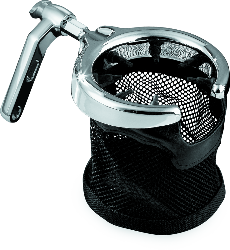 Kuryakyn Drink Holder Mesh Basket with Perch Mount for Honda VTX1800 Models