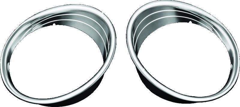 Kuryakyn Driving Light Bezels for Indian Motorcycles – Chrome Accent for Chieftain & Roadmaster