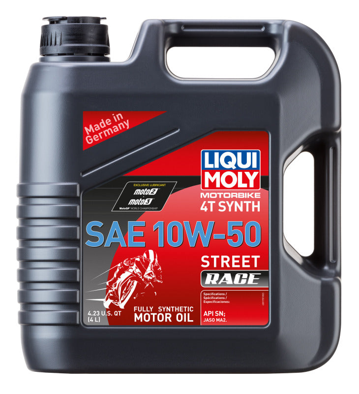 LIQUI MOLY 4L Motorbike 4T Synthetic SAE 10W50 Street Race Engine Oil for Powersports