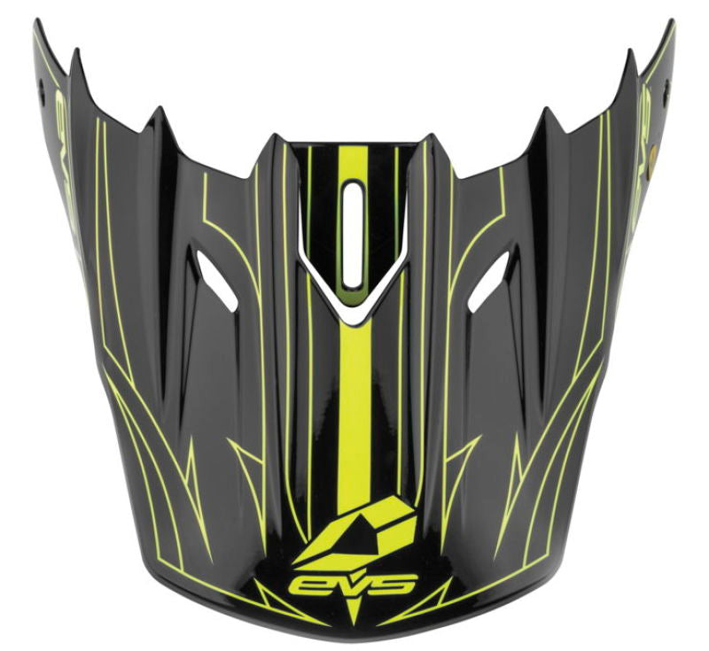 EVS T5 Pinner Helmet Visor - Black and HiViz Yellow Replacement Visor for Powersports Helmets