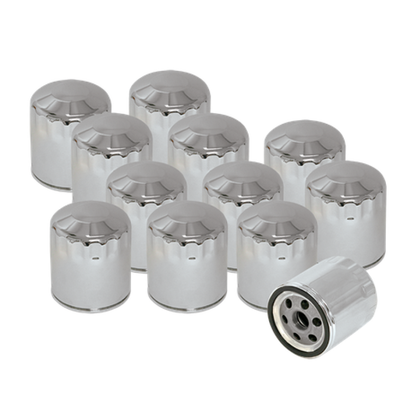S&S Cycle Chrome Oil Filter for Shovelhead Models - 12 Pack