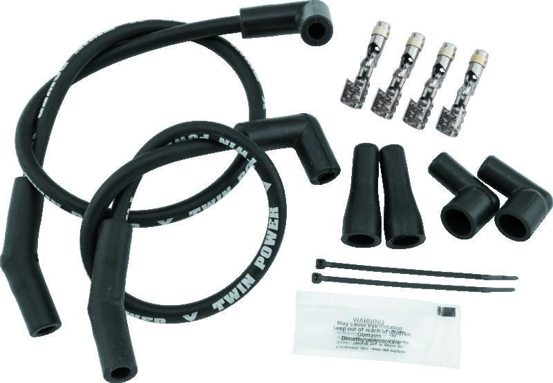 Twin Power Universal Custom Fit Black Ignition Wire Set for V-Twin Motorcycles