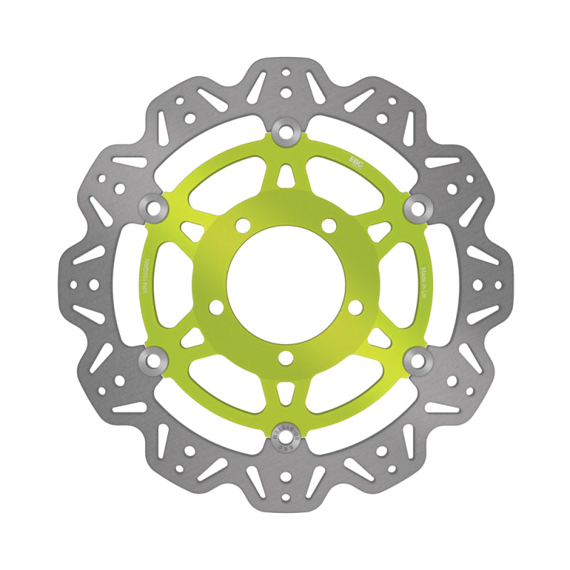 EBC Powersports VEE-Series Sport Bike Rotor for Kawasaki ZX-6R 2013-2017, Green Hub – Front Left/Right