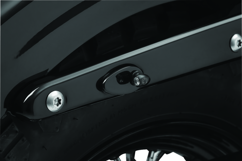 Kuryakyn Fender Strut Cover Plates for Harley-Davidson Softail, Dyna & Sportster Models with M8 Mounting - Gloss Black