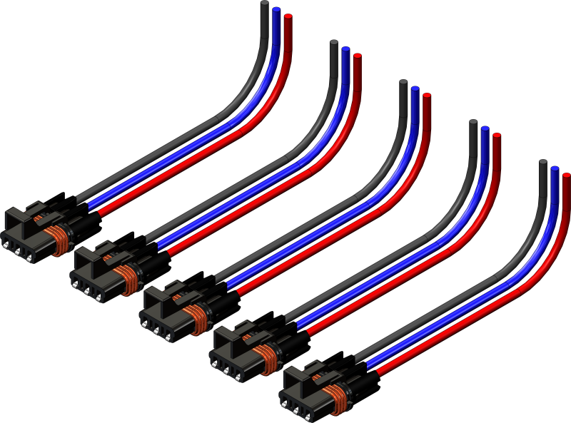 KFI Polaris Wire 3-Pin Harness 5 Pack - Compatible with 2018 Ranger XP 1000 Pulse System