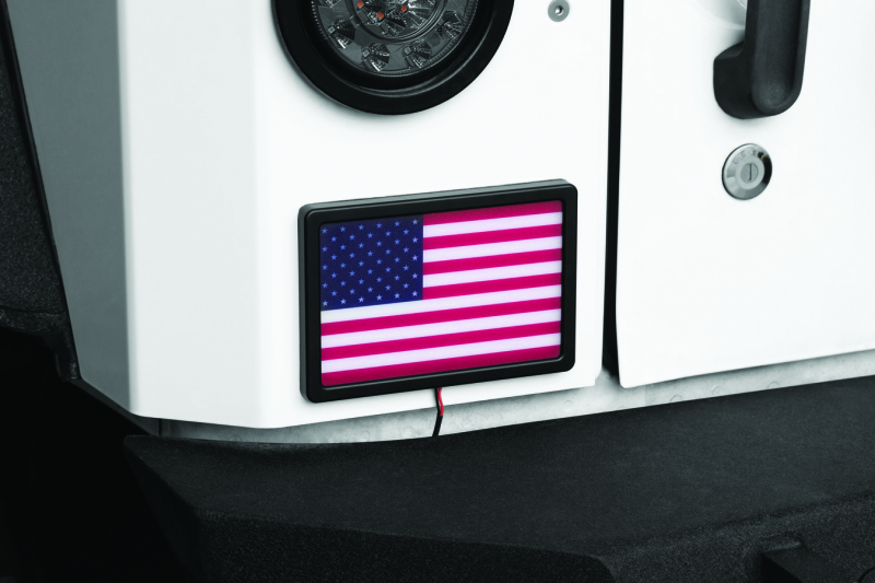 Kuryakyn Freedom Flag LED 4x6 Inch Black - Patriotism LED Accent for Powersports Vehicles