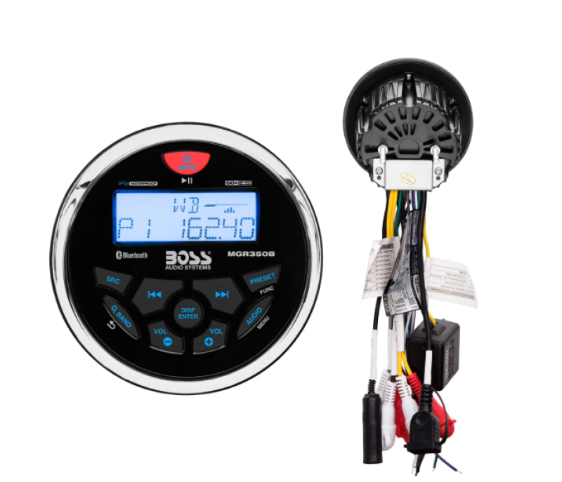 Boss Audio MGR350B Marine Gauge Receiver with Bluetooth and Weatherband Tuner