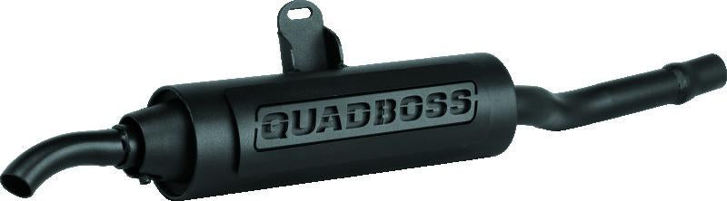 QuadBoss YFM350FW Big Bear Slip-On Muffler - Durable Steel with Black Finish, No Gaskets Needed