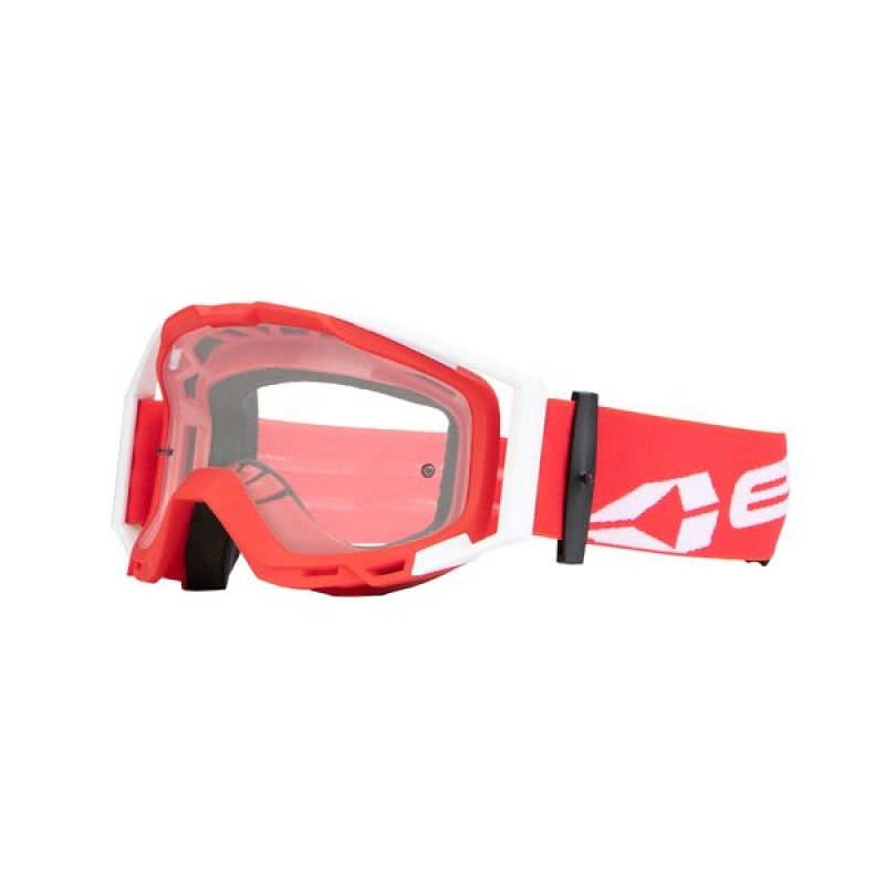 EVS Legacy Goggle Youth - Red and White Powersports Goggles with Anti-Fog Lens and Adjustable Strap
