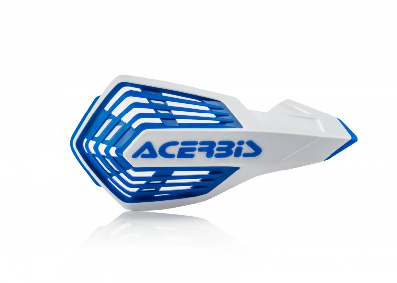 Acerbis X-Force Handguard White/Blue – Versatile Motorcycle Hand Protection with Universal Mounting Kit