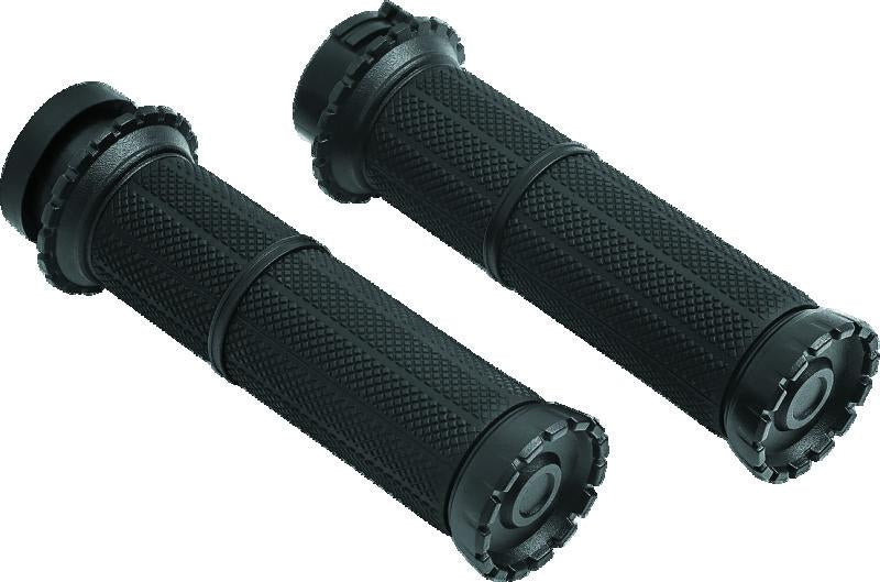 Kuryakyn Riot Grips Dual Cable Satin Black with MX-Style Profile and Ergonomic Design