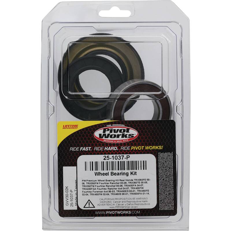 Pivot Works Premium Wheel Bearing Kit for Honda TRX350TM FourTrax Rancher (Part #25-1037-P)