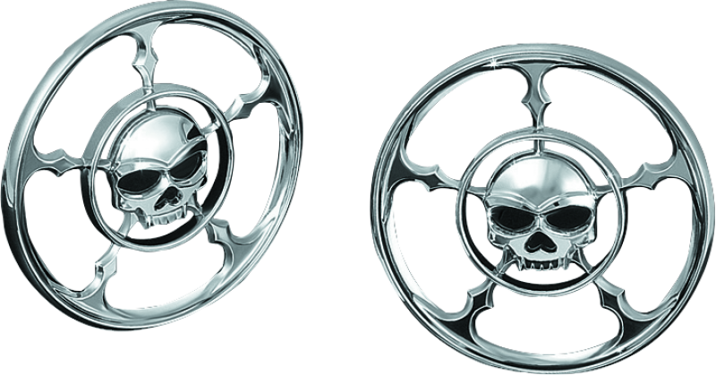 Kuryakyn Zombie Speaker Grills Chrome Part #3787 for Harley Davidson Touring Models