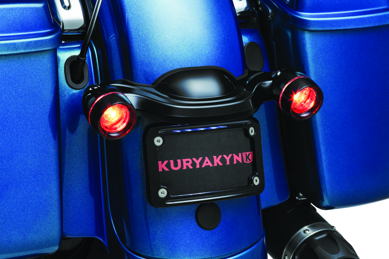 Kuryakyn Curved License Plate Mount for Harley-Davidson Street Glide and Road Glide - Black