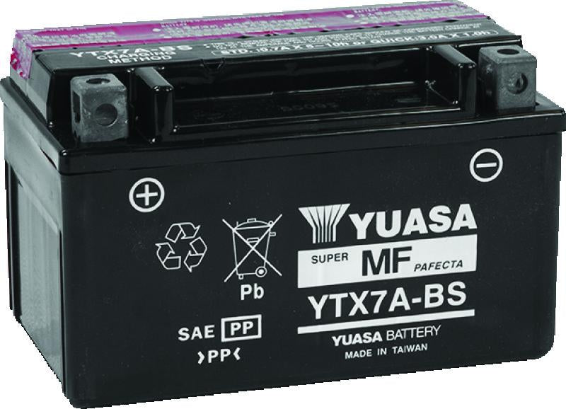 Yuasa YTX7A-BS Maintenance Free AGM 12V Powersports Battery for Suzuki and Aprilia Models