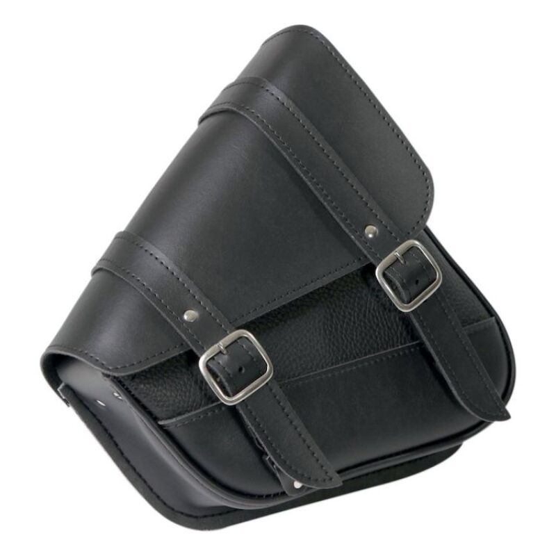 Willie & Max Black Jack Compact Slant Saddlebag Set – 12 Inch Length, Water-Resistant Vinyl for Powersports Motorcycles