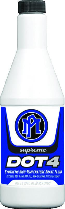 Performance Machine Supreme DOT 4 Brake Fluid – 12 oz Bottle for High-Performance Braking Systems
