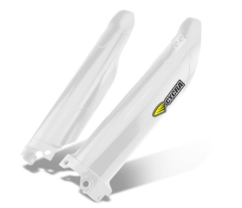 Cycra 21+ Kawasaki KX450X Fork Guards – White | Durable Injection Molded Powersports Protection