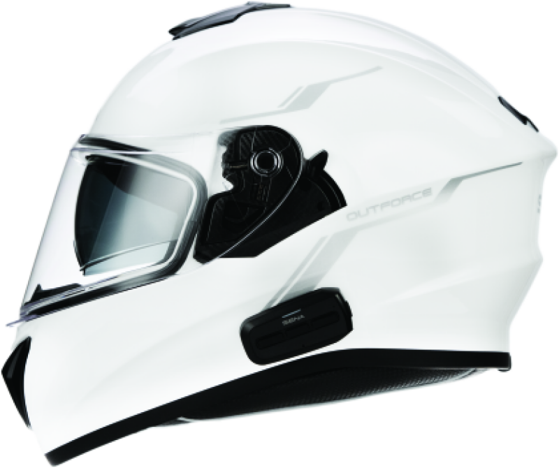 Sena Technologies Outforce Full Face Bluetooth Helmet in Glossy White - Extra Large