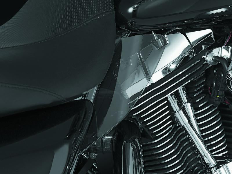 Kuryakyn Saddle Shields Heat Deflectors for Harley Davidson Touring Models (97-07) - Smoke Reflective Shield Pair