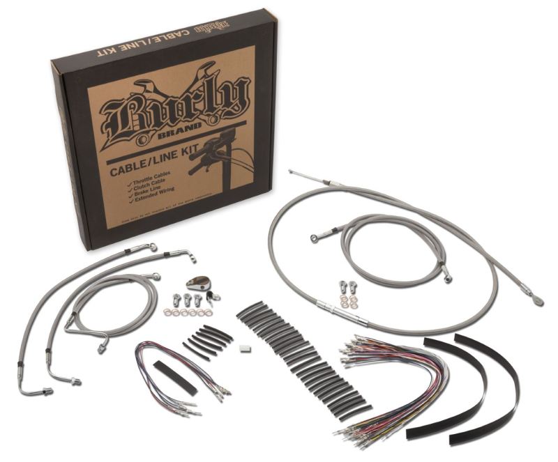 Burly Brand SS Control Kit for 18-inch Gorilla Bars – Fits Harley Davidson Road Glide 2015-2016
