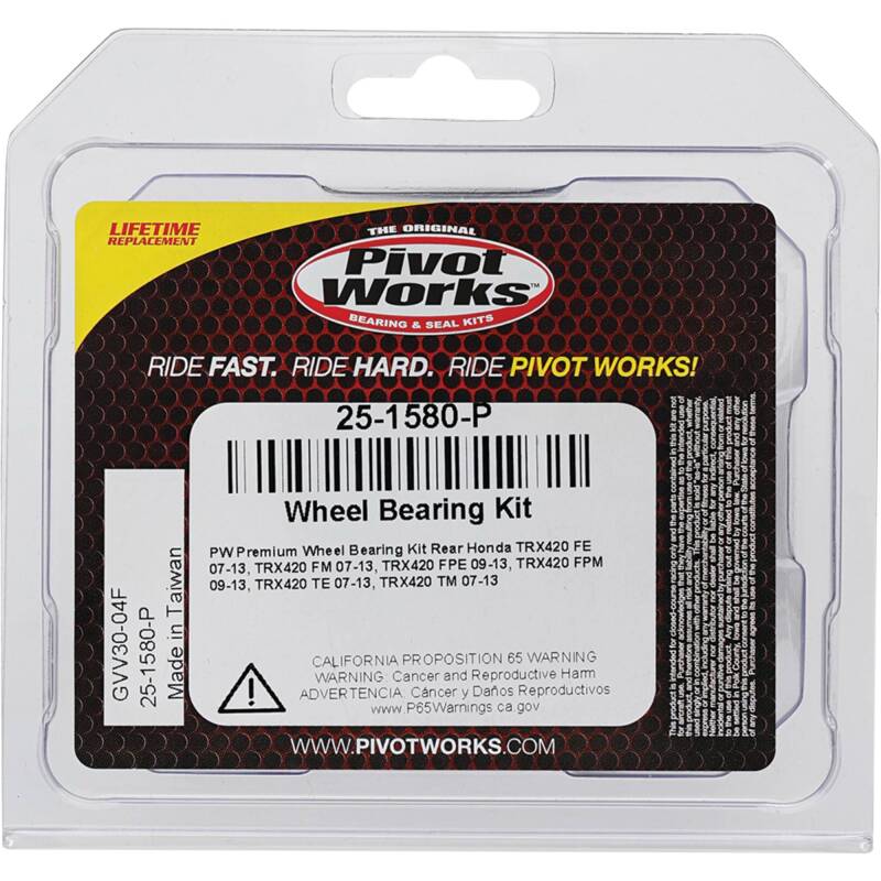 Pivot Works Premium Wheel Bearing Kit Part #25-1580-P for Powersports Vehicles