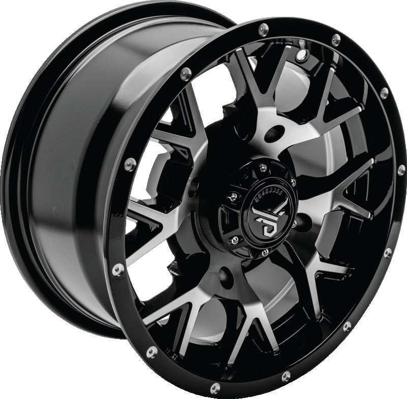 QuadBoss Barbwire 14x7 Wheel - 4+3 Offset, 4x156 Bolt Pattern, Machined Finish