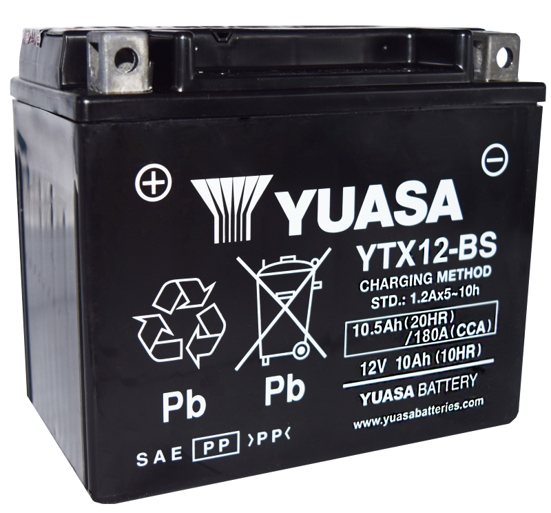 Yuasa YTX12-BS Maintenance Free AGM 12-Volt Powersports Battery