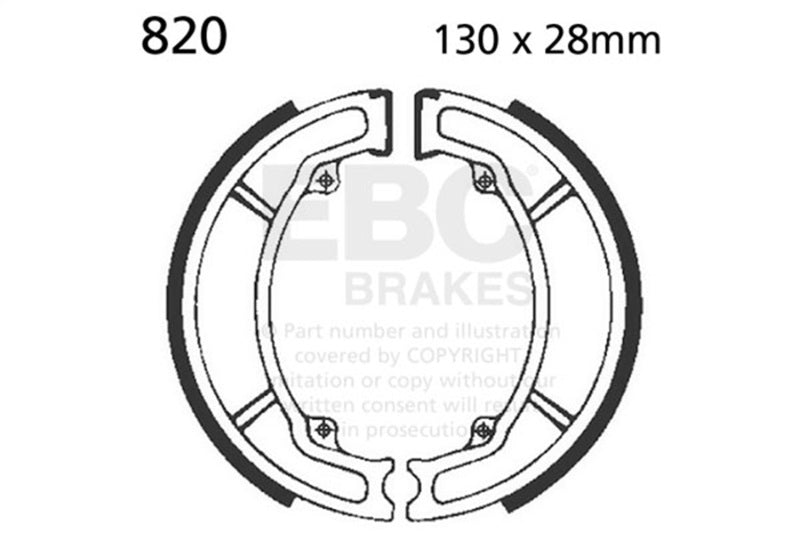 EBC Powersports Rear Brake Shoe for Kymco Super 8 50cc (2008-2010) – Durable Replacement Part