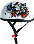 Bikers Choice Skid Lids White Rose Original Helmet - XL