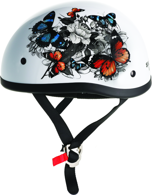 Bikers Choice Skid Lids White Rose Original Helmet - XL
