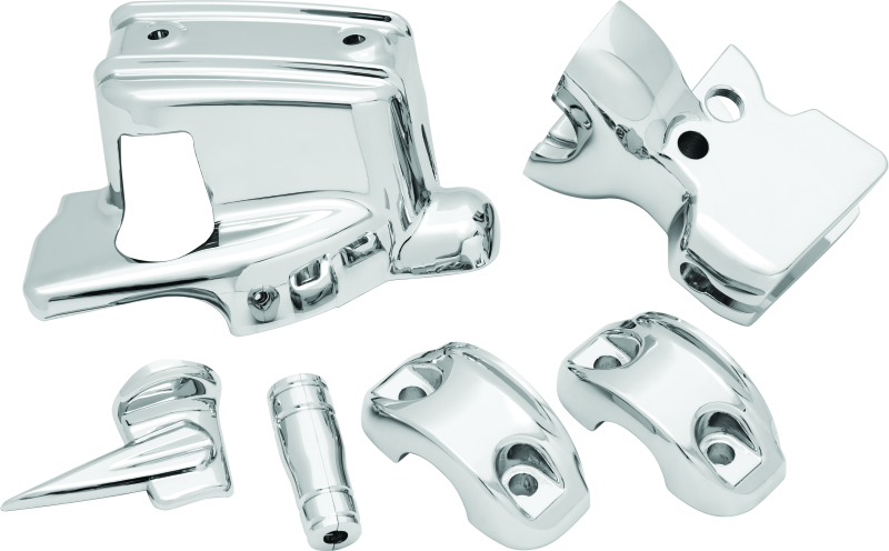 Kuryakyn Handlebar Control Dress Up Kit Chrome for Harley Davidson Touring Models