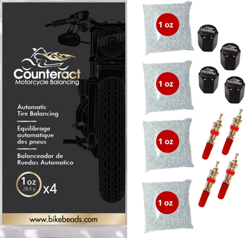 Counteract Motorcycle Balancing Bead Shop Pack (4 x 1 oz Bags) - Enhance Tire Performance
