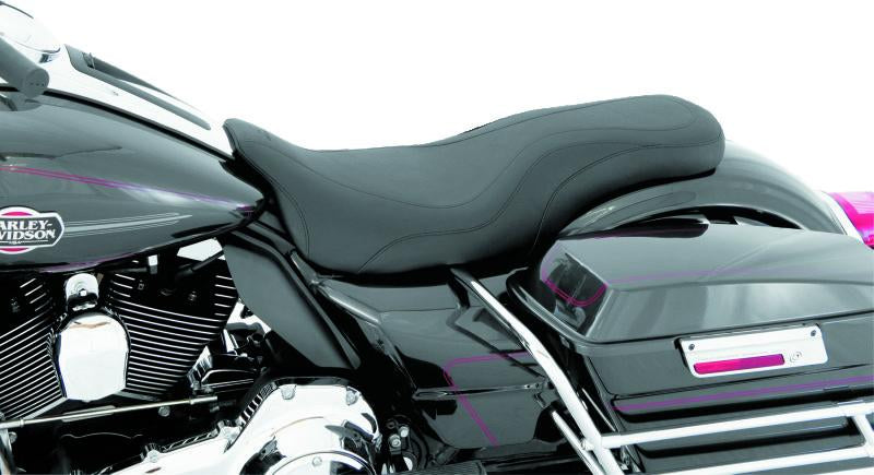 Mustang Motorcycle DayTripper 1-Piece Seat for Harley Davidson Electra Glide, Road King, and Street Glide (2008-2021) - Black