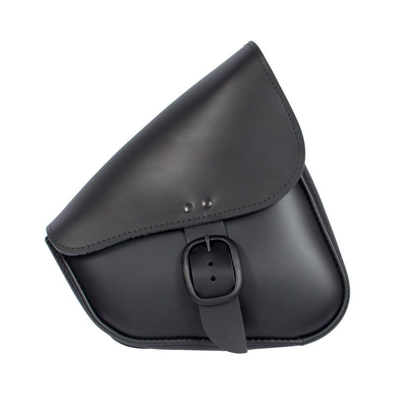 Willie & Max HD Sportsters Leather Swingarm Bag with Dual Shock Fit - Black with Matte Black Buckles Part #59906-00