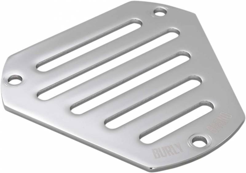 Burly Brand Hex Faceplate Slotted Chrome Air Cleaner Cover for Harley-Davidson