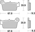 Brembo OE Powersports 07YA41SX Rear Brake Pad for Kawasaki KX250 (1974-1984)