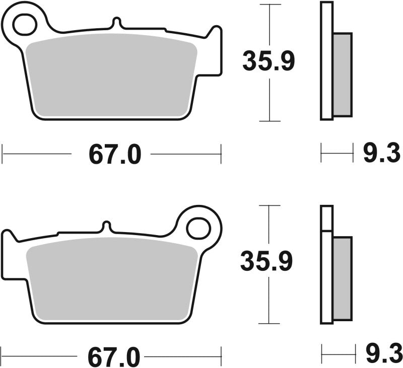 Brembo OE Powersports 07YA41SX Rear Brake Pad for Kawasaki KX250 (1974-1984)