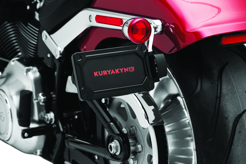 Kuryakyn Nova Side Mount License Plate Frame for Harley Davidson - Gloss Black (Part #3142)