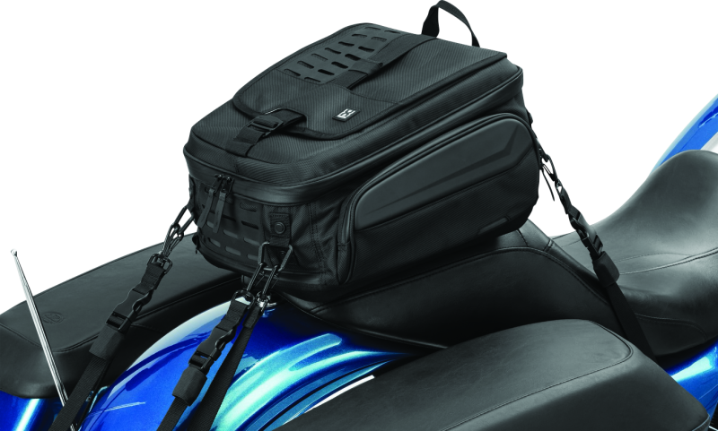 Kuryakyn Xkursion XB Ambassador Tail Bag - Versatile 25L Motorcycle Storage with Weather-Resistant Zippers and Reflective Accents