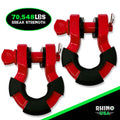 Rhino USA 8 Ton Super Shackle 2-Pack (Red) – Heavy-Duty Off-Road Recovery Shackles