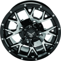 QuadBoss QBS Barbwire 15x7 Wheel with 4+3 Offset and 4x156 Bolt Pattern