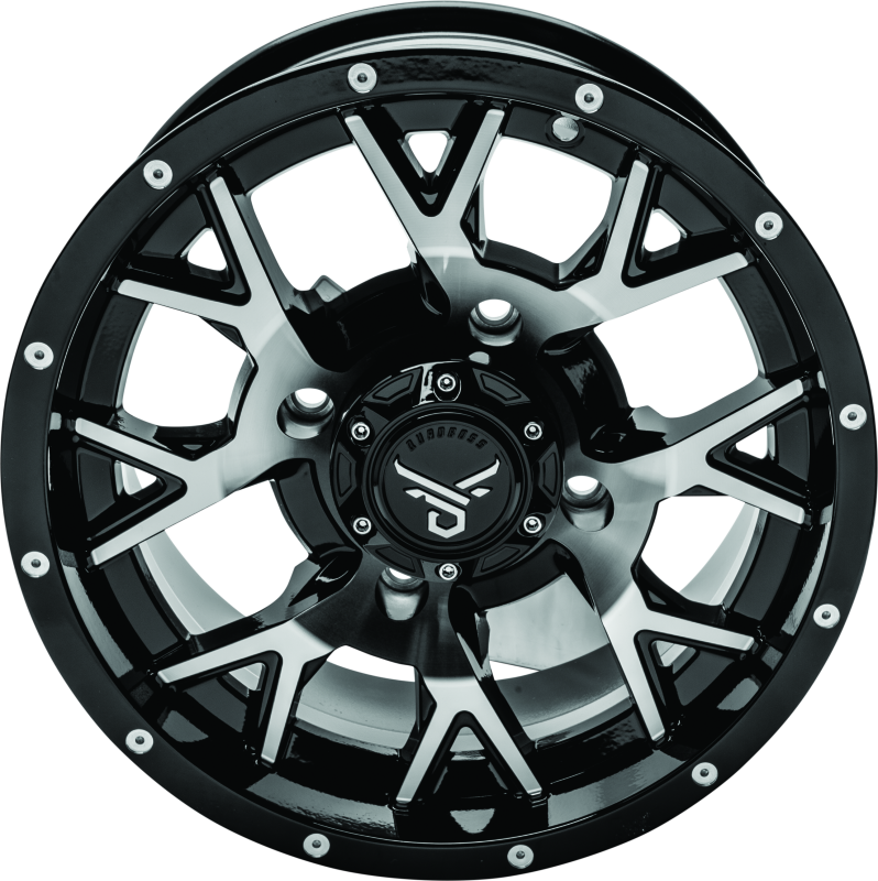 QuadBoss QBS Barbwire 15x7 Wheel with 4+3 Offset and 4x156 Bolt Pattern
