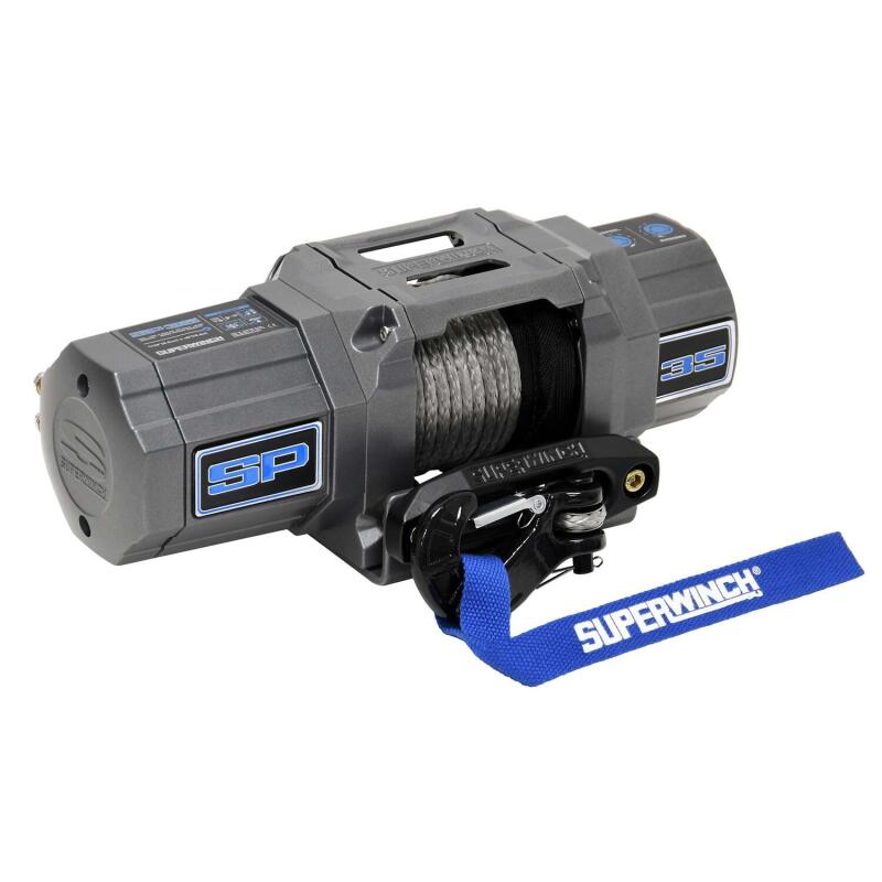 Superwinch SP 35SR 3500 lbs. 12V DC Synthetic Rope Winch with Hawse Fairlead