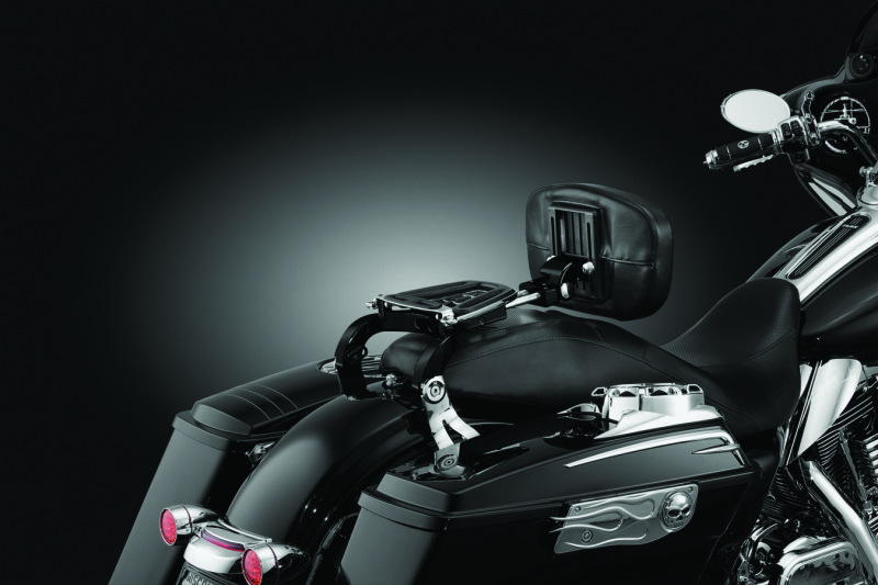 Kuryakyn Multi-Purpose Backrest with Luggage Rack – Black & Chrome Part 1661