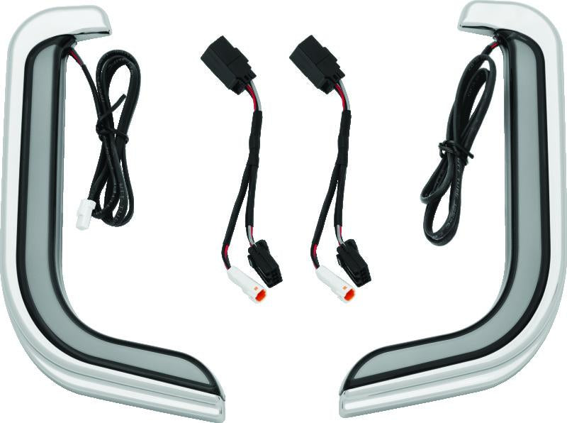 Kuryakyn Tracer LED Fairing Lower Accents Chrome for Harley Davidson Touring Models
